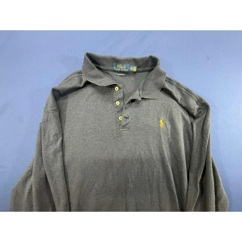 Polo Ralph Lauren Polo Shirt Classic Shirt‎ Long Sleeve Gray Small Pony 2XL